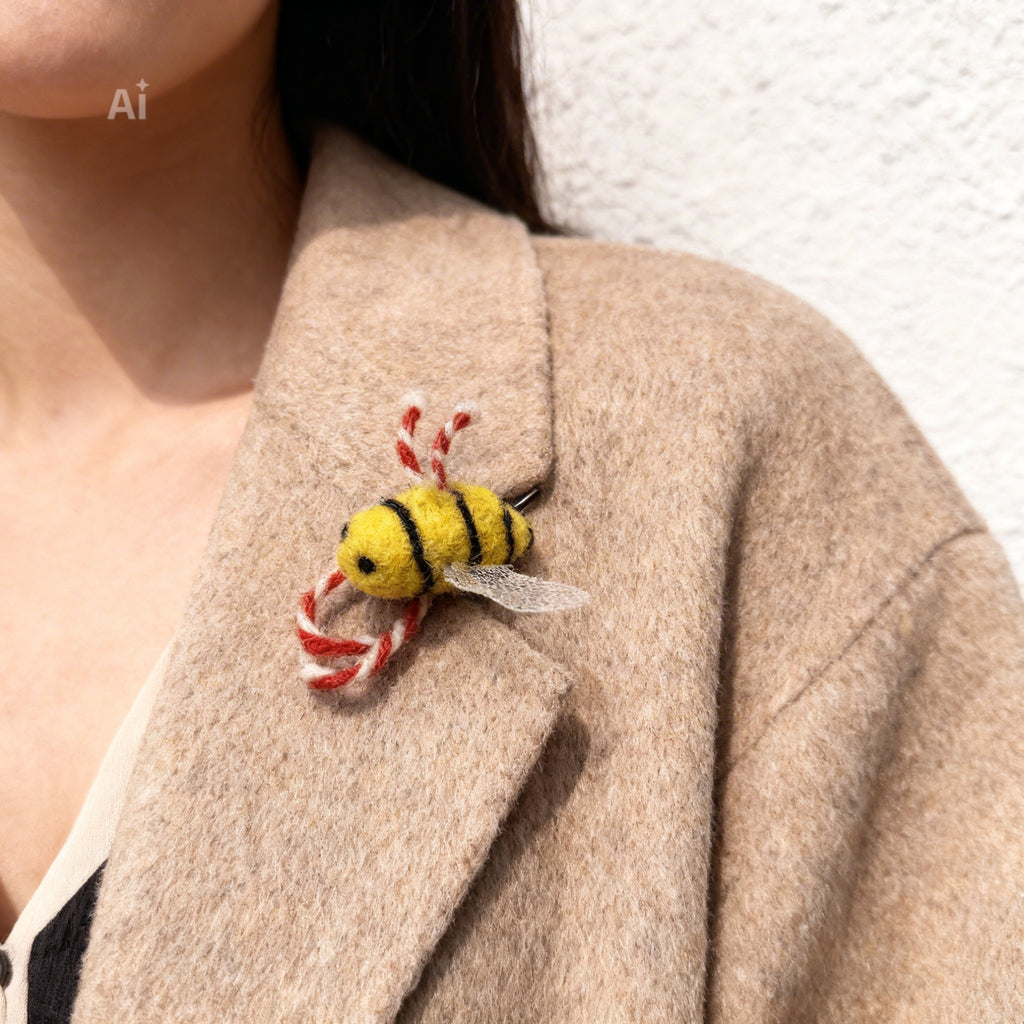 Мартеница от вълна Пчеличка