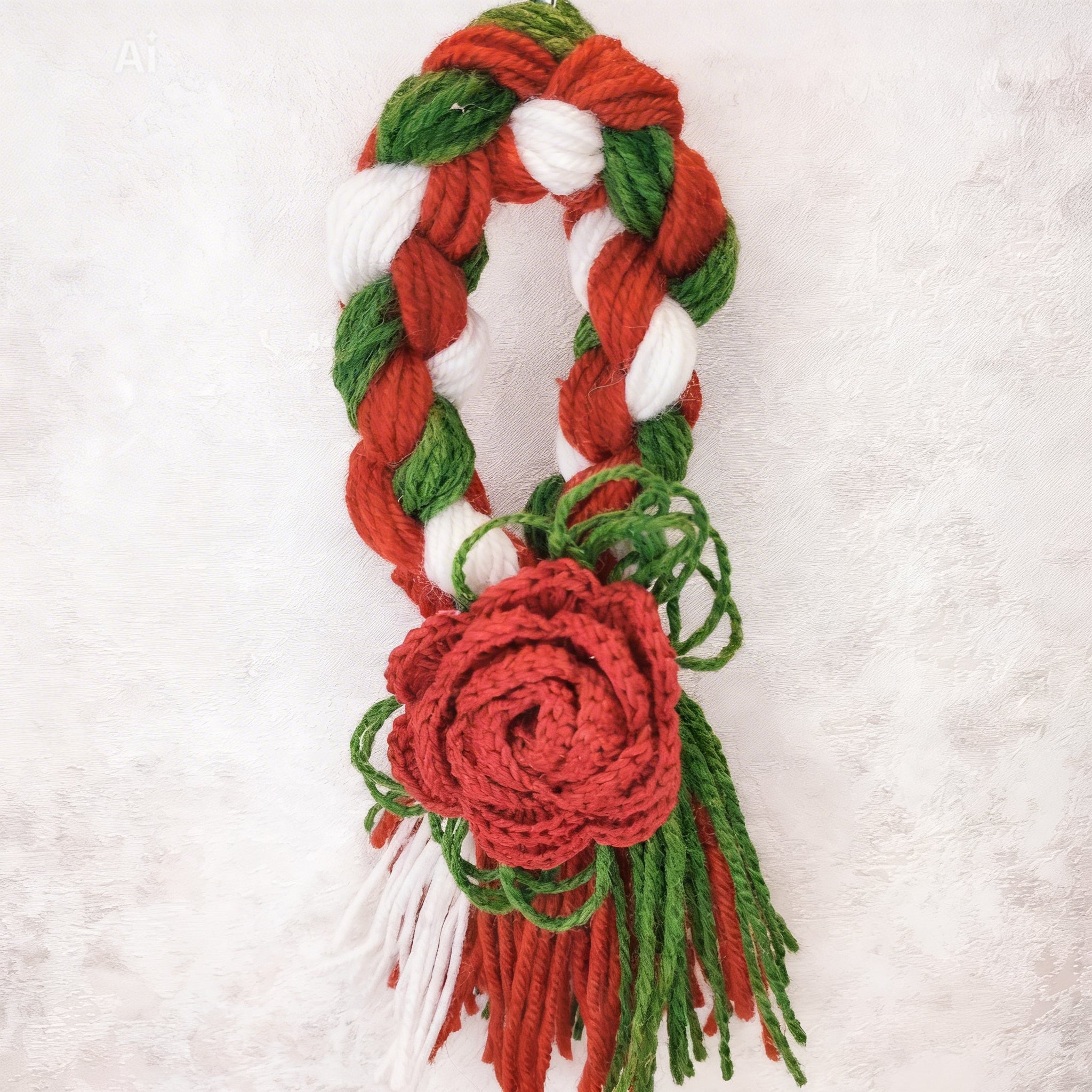 Голяма мартеница с плетено цвете